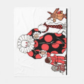 ピエロと友達が弓プリントを取る フリースブランケット (正面)