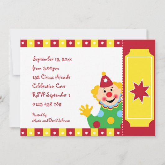 ピエロと星のバースデーパーティ招待状 招待状 (裏面)