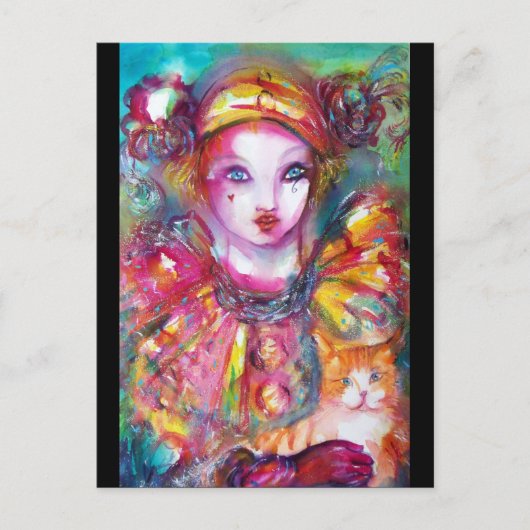 ピエロと猫 インビテーションポストカード (正面)