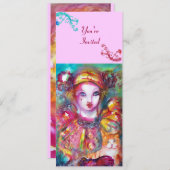 ピエロと猫 / マルディ・グラ・マスカレード・パーティー 招待状 (正面/裏面)