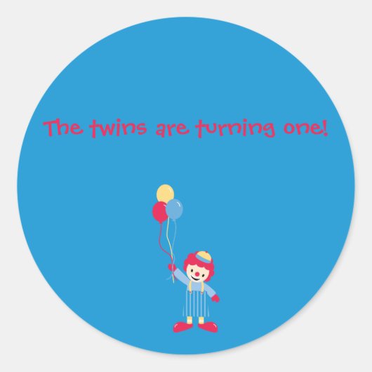 ピエロのステッカー双子が1番だ！ ラウンドシール (正面)