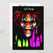 ピエロのハロウィンの気色悪い招待状 招待状 (正面/裏面)