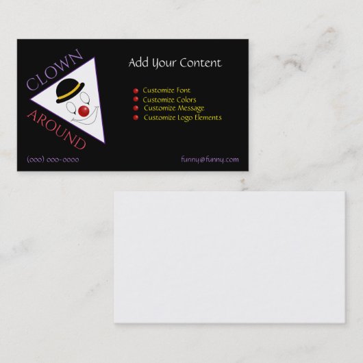 ピエロのロゴの抽象芸術のピエロの芸術のテンプレート 名刺 (正面/裏面)