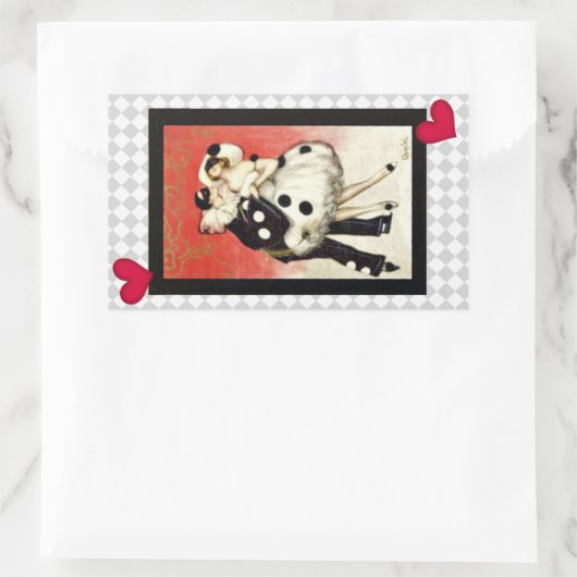 ピエロの仮装ステッカー 長方形シール (バッグ)