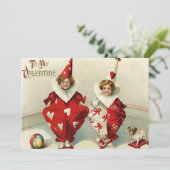 ピエロの子供 犬 ボール ハート 結婚式の招待状 招待状 (スタンド正面)