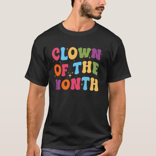 ピエロの月のピエロの美おもしろい円 Tシャツ (正面)