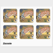 ピエロの素晴らし馬絵画や スクエアシール (シート)