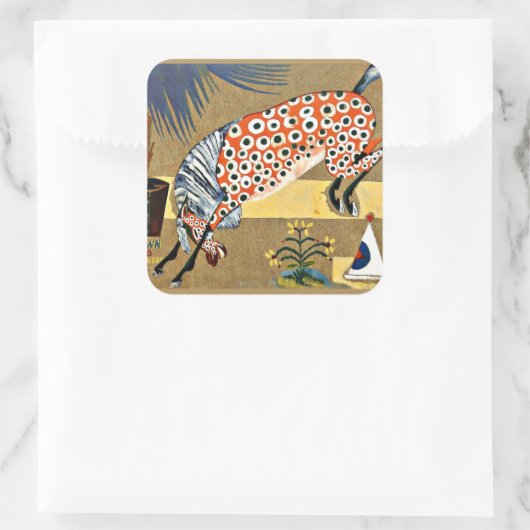 ピエロの素晴らし馬絵画や スクエアシール (バッグ)