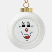 ピエロの顔 セラミックボールオーナメント (正面)