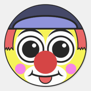 ピエロの顔 ラウンドシール