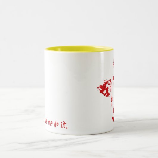 ピエロは私にそれをさせます ツートーンマグカップ (中央)