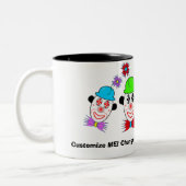 ピエロは、私をカスタマイズ! マグ色、ものもらいを…変えて下さい ツートーンマグカップ (左)