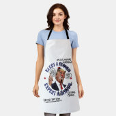 ピエロを選べばサーカスが来る: 塗り潰された反トランプ エプロン (着用した状態)