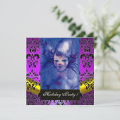 ピエロインパープル，ブラックダマスクモノグラムアメジスト 招待状 (スタンド正面)