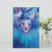 ピエロインブルーヴェネツィアカーニバル顔 便箋 (スタンド正面)