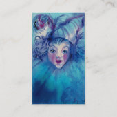 ピエロイン青/抽象芸術ティール（緑がかった色）金ゴールドきらめき 名刺 (裏面)