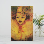 ピエロイン黄/ヴェネツィアカーニバル顔 便箋 (スタンド正面)