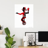 ピエロオン一輪車抽象芸術グラフィックアートポスター ポスター (ホームオフィス)