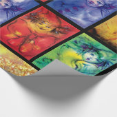 ピエロカラフルコレクションヴェネツィアカーニバル顔 ラッピングペーパー (角)