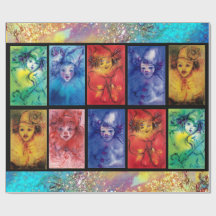 ピエロカラフルコレクションヴェネツィアカーニバル顔