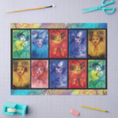 ピエロカラフルコレクションヴェネツィアカーニバル顔 薄葉紙 (クラフト)