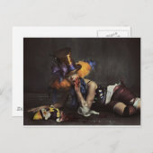 ピエロカラフル姿の女性 ポストカード (正面/裏面)