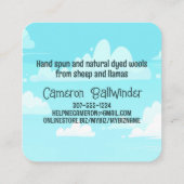 ピエロガーリーの妖精の糸編み編み物の編み物 スクエア名刺 (裏面)