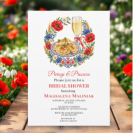 ピエロギとプロセッコ ポーランドのフォークロア 結婚前夜のパーティー 招待状