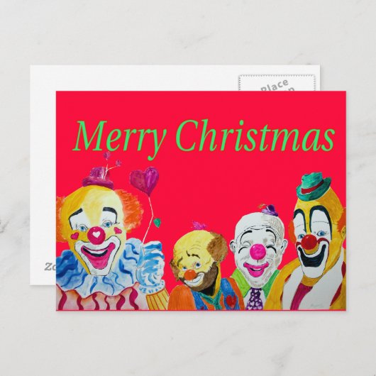 ピエロクリスマスはがき シーズンポストカード (正面/裏面)
