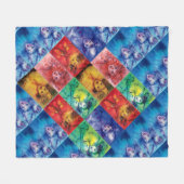 ピエロコレクションベネチアンマスカレード顔 フリースブランケット (正面(横))