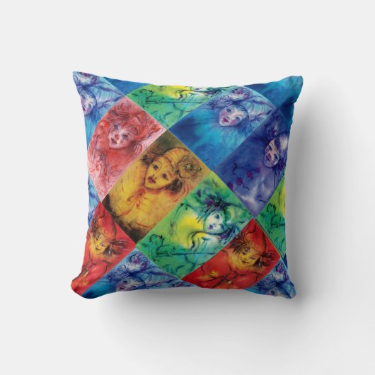 ピエロコレクション/ベネチアンマスカレード顔 クッション (正面)