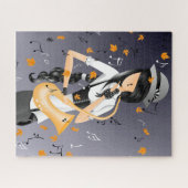 ピエロサキソホニストゴールデン葉ズジグソーパズル ジグソーパズル (横)