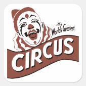 ピエロサーカスステッカー スクエアシール (正面)