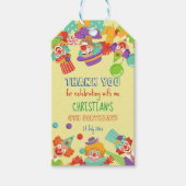 ピエロサーカス誕生日パーティパーソナライズされたー名 ギフトタグ (正面)