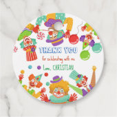 ピエロサーカス誕生日パーティパーソナライズされたー名 フェイバータグ (正面)