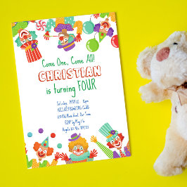 ピエロサーカス誕生日パーティーの招待 招待状