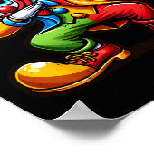 ピエロダビングおもしろい踊りダブボーイズガールズキッズ ポスター (角)