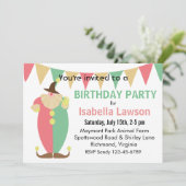 ピエロテーマガールズバースデーパーティー 招待状 (スタンド正面)