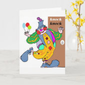 ピエロノックノック誕生日 カード (黄色い花)