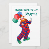 ピエロパーティの招待状 招待状 (正面/裏面)
