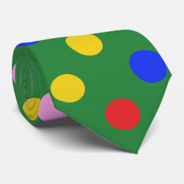 ピエロパーティーtie_greenカラフル水玉模様 ネクタイ