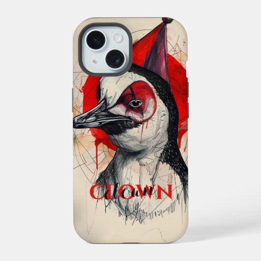 ピエロペンギン iPhone 15ケース (裏面)