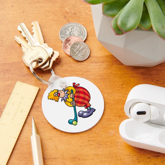 ピエロホッケーおもしろいスポーツキーチェーン キーホルダー