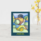 ピエロユーモアのある演技のようなピエロ カード (黄色い花)