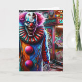 ピエロ不気味ハロウィーンとカラーリングページ カード (正面)