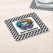 ピエロ不気味顔ハロウィーン紙コースター スクエアペーパーコースター (アングル)