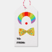 ピエロ付きレインボーウィッグ誕生日 ギフトタグ (正面)