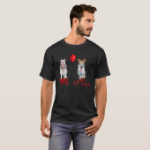 ピエロ子猫とピットブルドッグホラーハロウィーン Tシャツ (正面フル)