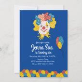 ピエロ手描きカーニバル誕生日招待状 招待状 (正面)