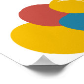 ピエロ手描きカーニバル誕生日 カラフル ポスター (角)